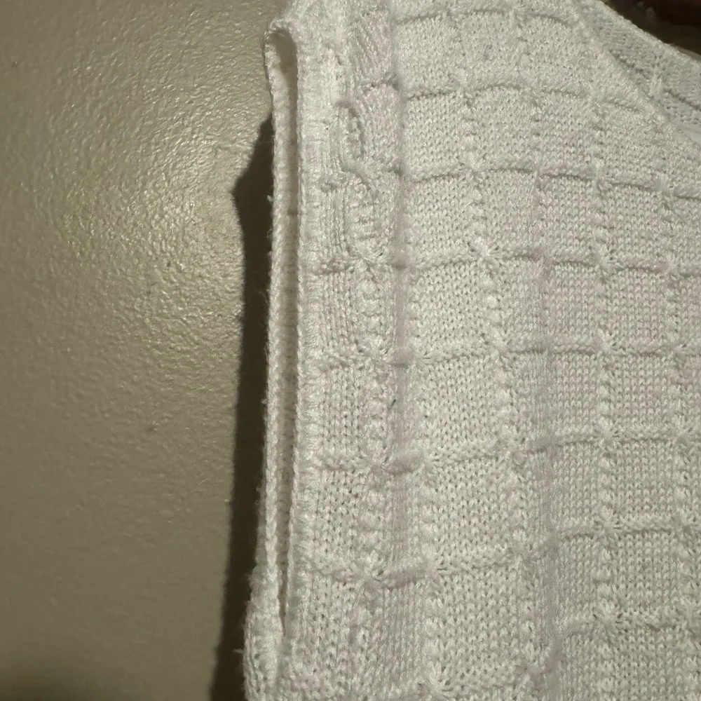 Sweater Bazaar Sweater Vest Women’s Small White Vintage Grandma - Picture 3 of 6